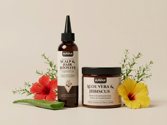 Length Retention Combo: Scalp & Hair booster + Aloe Vera & Hibiscus Moisture Replenishing Leave-in Conditioner