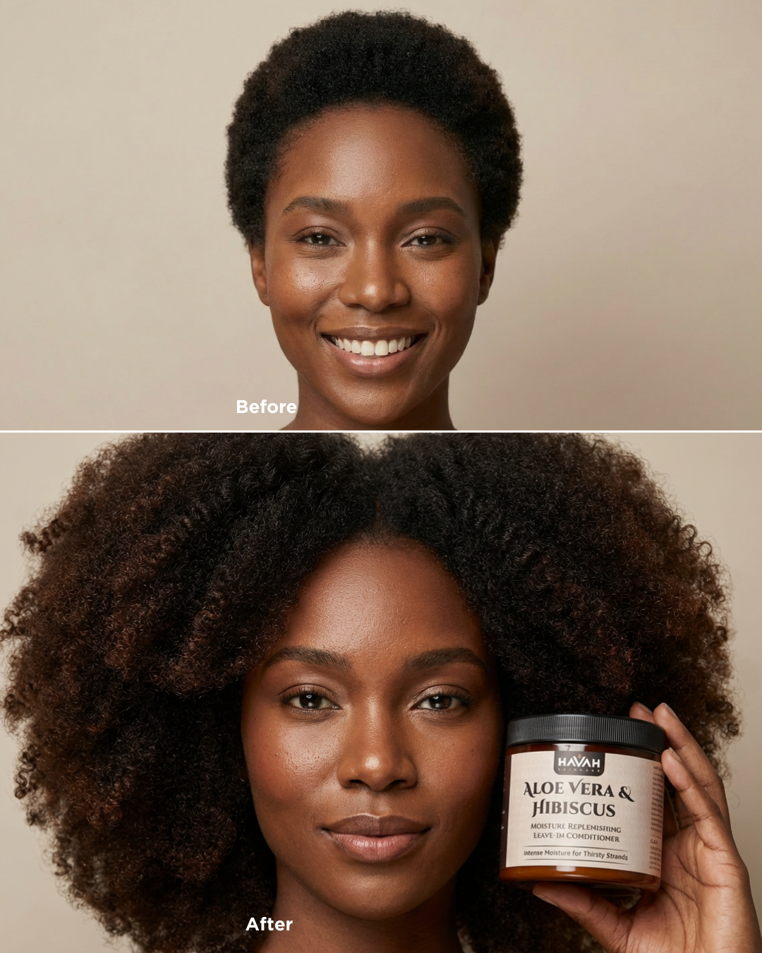 Après-shampoing sans rinçage hydratant à l'aloe vera et à l'hibiscus